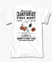 Peanuts Snoopy’s Championship Fight Night Kids Tee - White - S - Riot Society