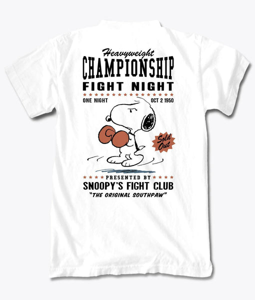 Peanuts Snoopy's Championship Fight Night Kids Tee - White – Riot