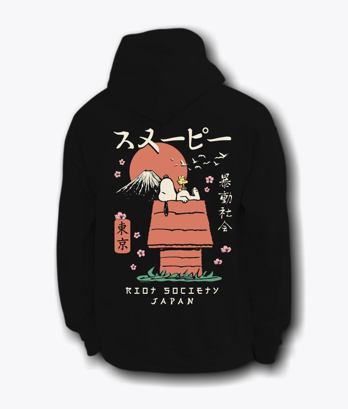 Peanuts Snoopy Doghouse Japan 2.0 Mens Hoodie - Black - S - Riot Society