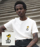 Peanuts Woodstock Talk is Cheep Embroidered Mens T-Shirt - S - Riot Society