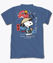 Peanuts Snoopy & Woodstock Samurai Mens T-Shirt - Indigo - S - Riot Society