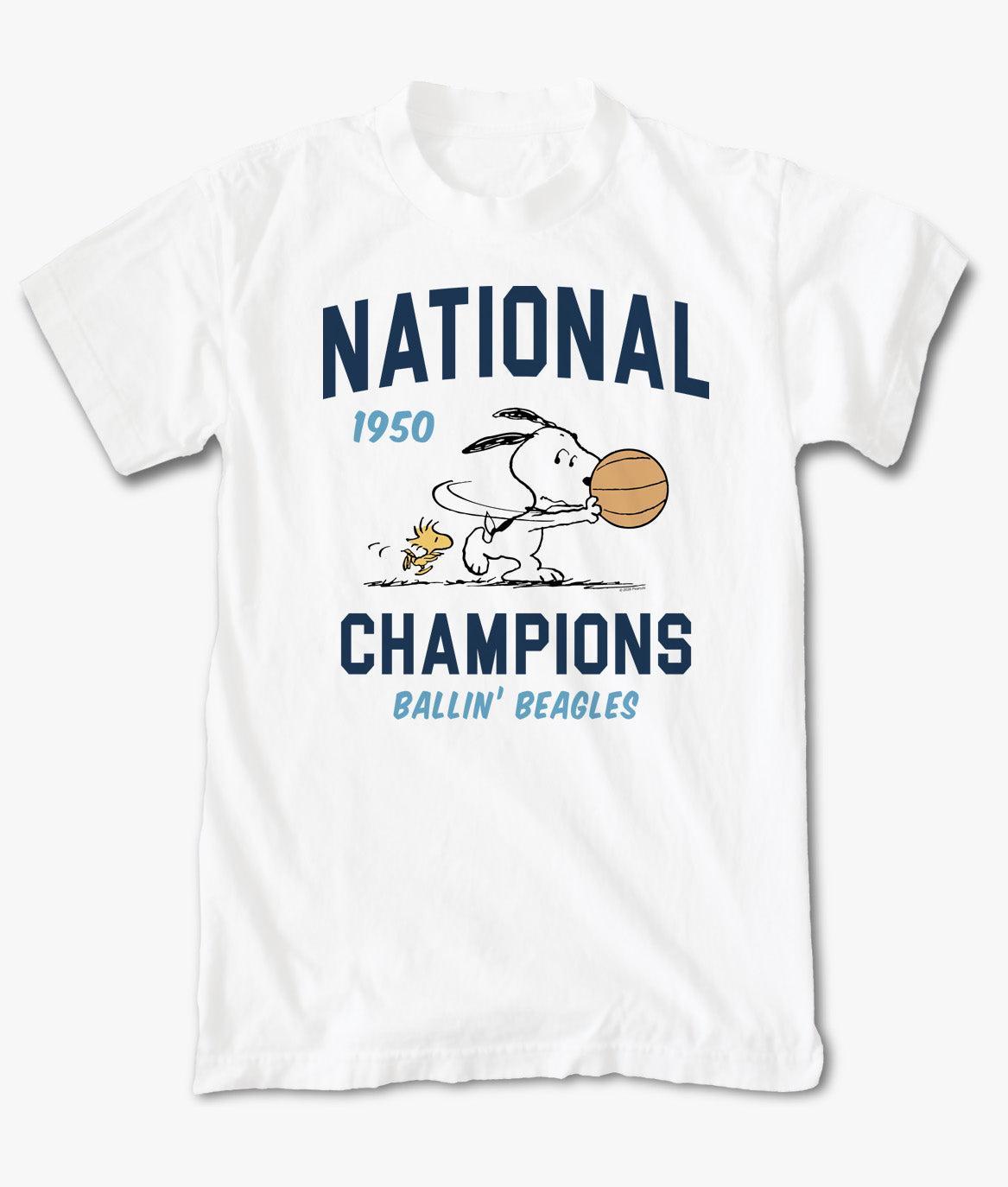 Peanuts Snoopy & Woodstock Basketball Mens T-Shirt - S - Riot Society