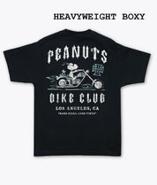 Peanuts Snoopy Bike Club Distressed Heavyweight Boxy Mens T-Shirt - Jet Black - S - Riot Society
