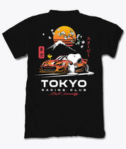 Peanuts Snoopy & Woodstock Tokyo Racing Club Mens T-Shirt - Black - S - Riot Society