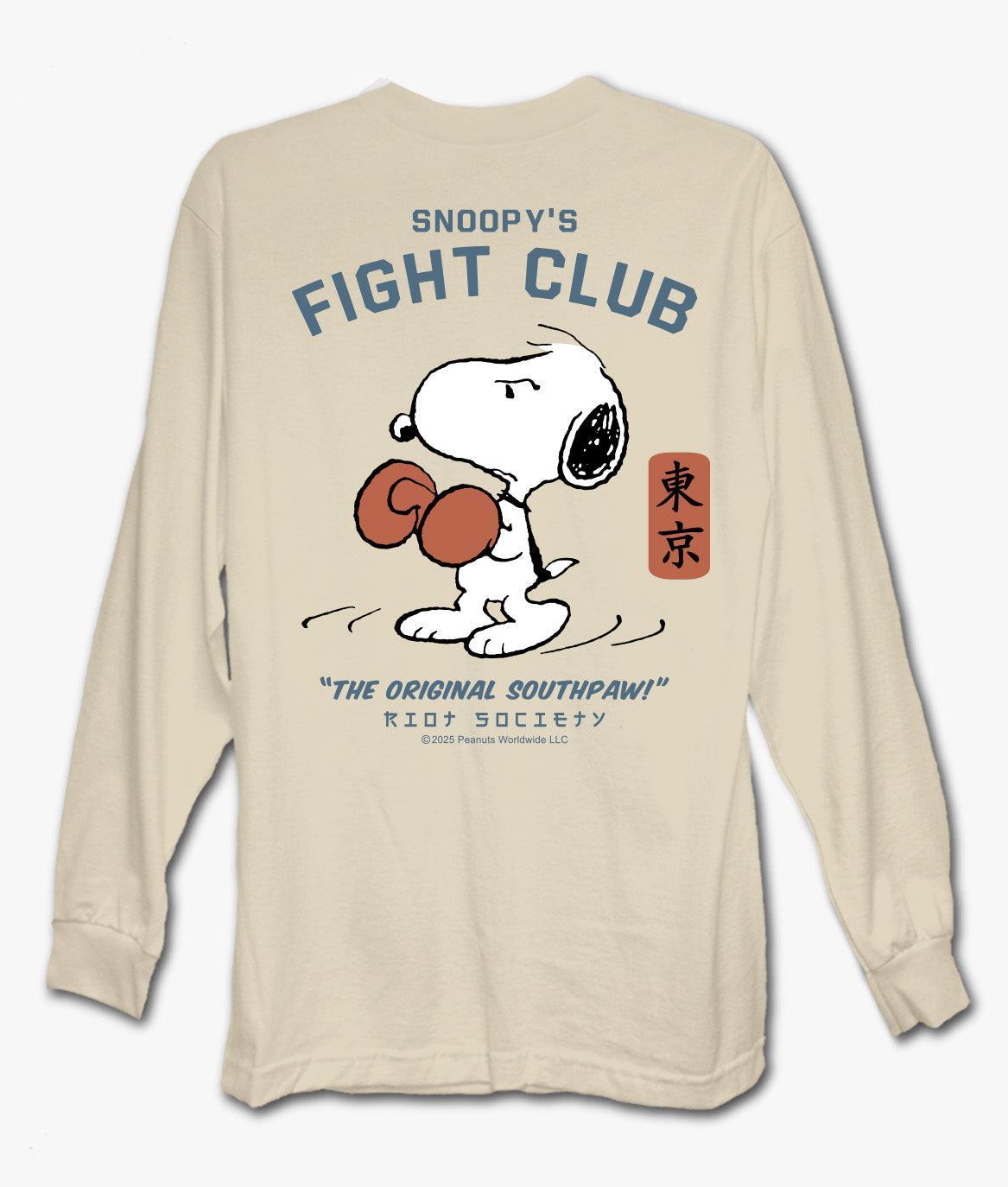 Peanuts Snoopy's Fight Club Mens Long Sleeve T-Shirt - S - Riot Society