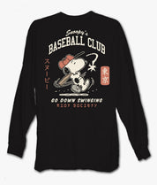 Peanuts Snoopy's Baseball Club Mens Long Sleeve T-Shirt - S - Riot Society