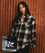 Peanuts Snoopy LA Chill Embroidered Unisex Flannel Shirt - S - Riot Society