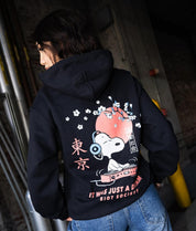 Peanuts Snoopy Japan DJ Womens Hoodie - Black - S - Riot Society