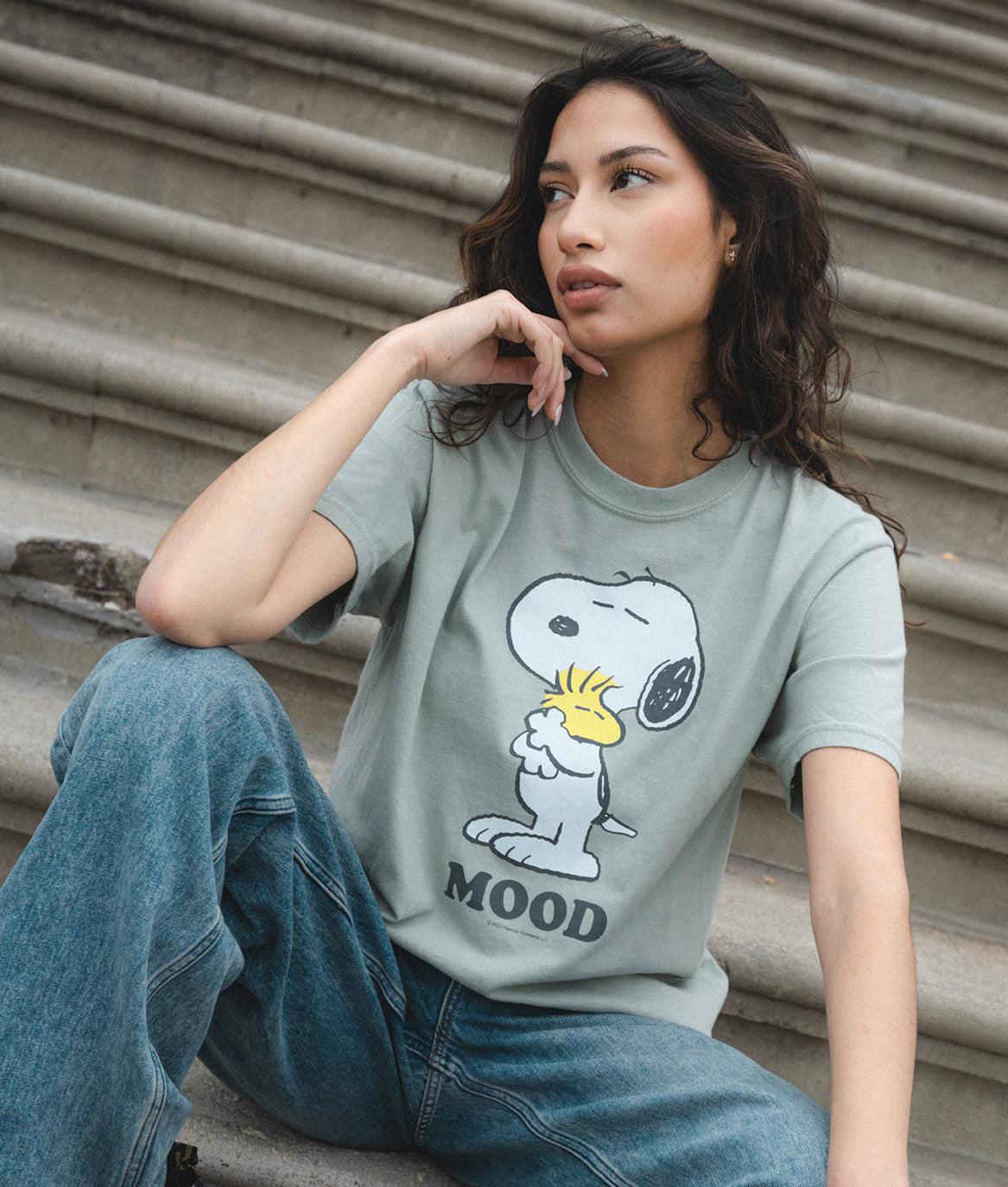 Peanuts Snoopy and Woodstock Mood Boyfriend Tee - S - Riot Society