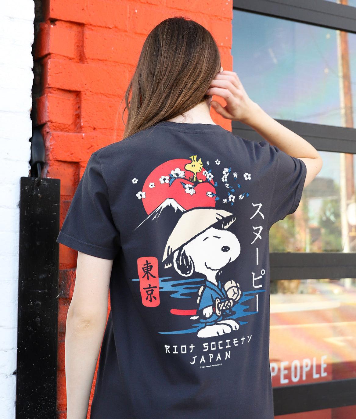 Peanuts Snoopy & Woodstock Samurai Boyfriend Tee - S - Riot Society