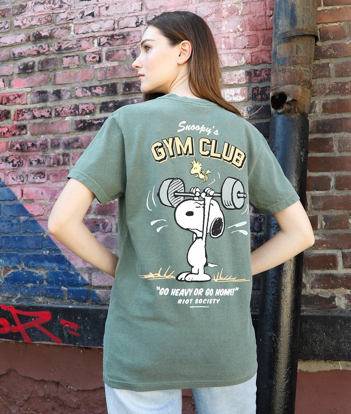 Peanuts Snoopy's Gym Club Boyfriend Tee - S - Riot Society
