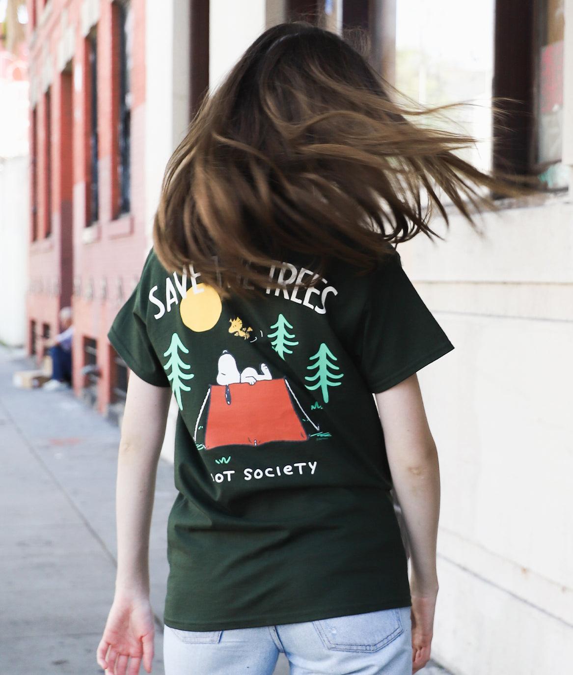 Peanuts Snoopy Save the Trees Womens Tee - S - Riot Society
