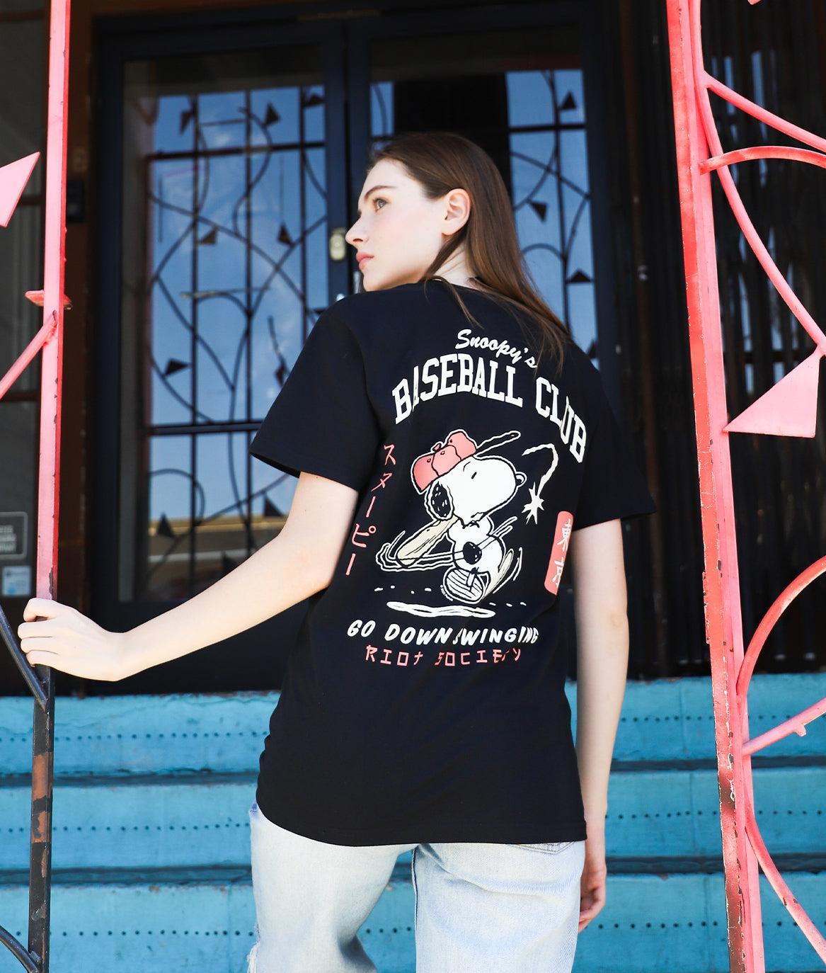 Peanuts Snoopy's Baseball Club Womens Tee - S - Riot Society