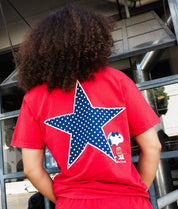Peanuts Snoopy USA Puff Boyfriend Tee - Red - S - Riot Society