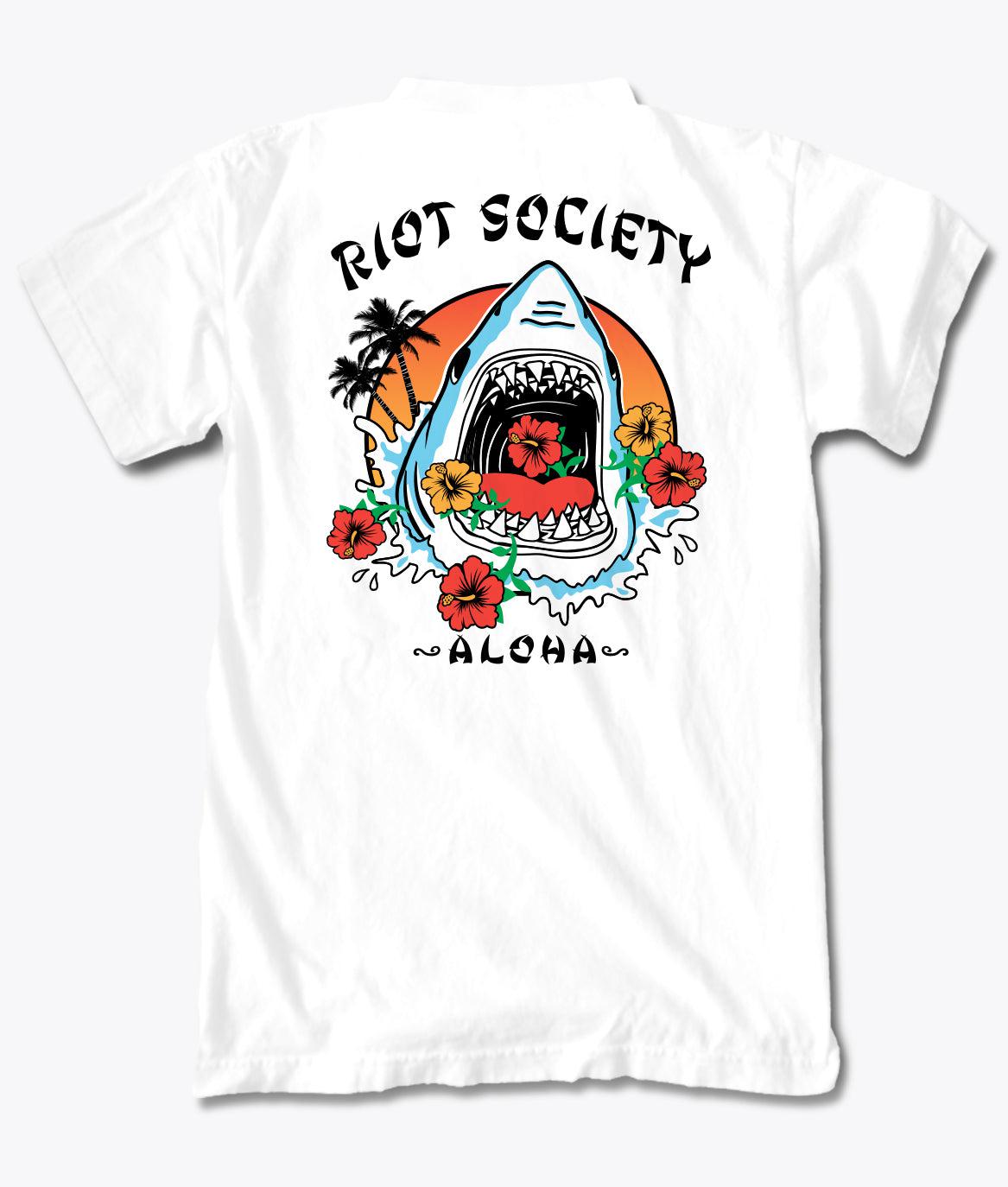Shark Aloha Boys Tee - S - Riot Society