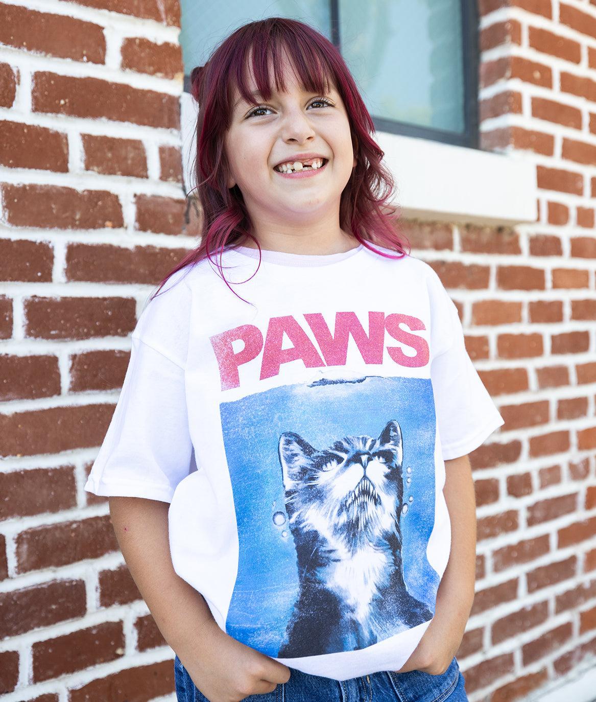 PAWS Girls Tee - White - XS - Riot Society