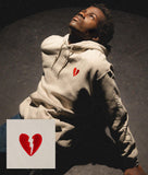 Broken Heart Embroidered Mens Hoodie - S - Riot Society