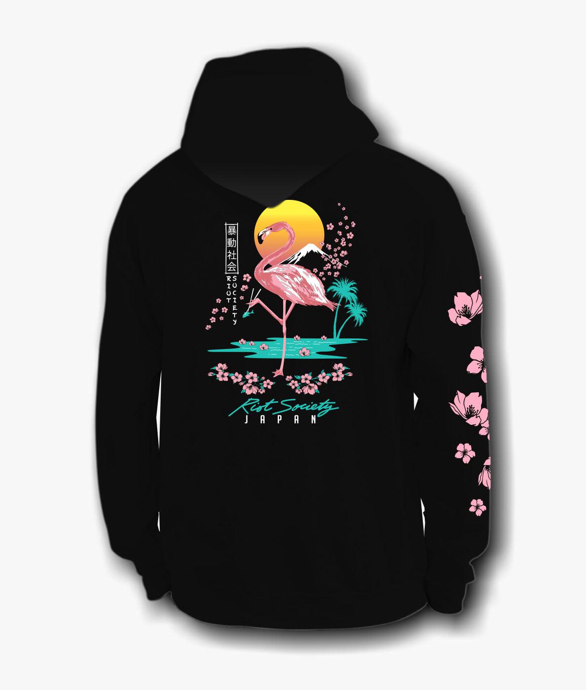 Flamingo Blossom 2.0 Mens Hoodie - S - Riot Society