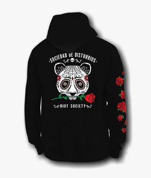 Day of the Dead Panda Rose Mens Hoodie - S - Riot Society