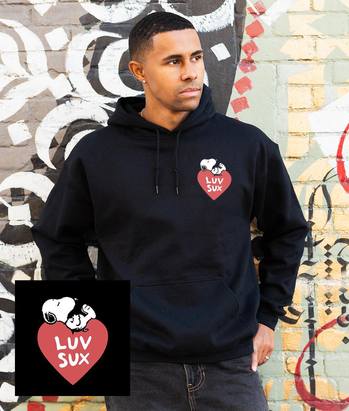 Peanuts Snoopy Luv Sux Mens Hoodie - S - Riot Society