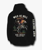 Wild As Hell Cowboy Skeleton Mens Hoodie - S - Riot Society