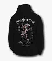 Japan Test Your Luck Tiger Mens Hoodie - Black - S - Riot Society