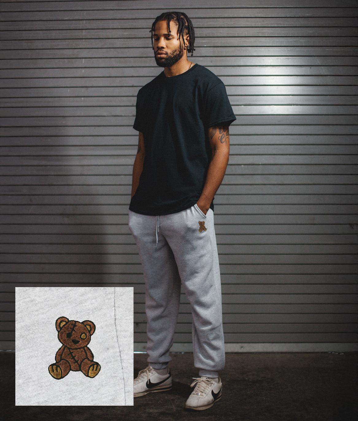 Teddy Bear Embroidered Mens Joggers - S - Riot Society