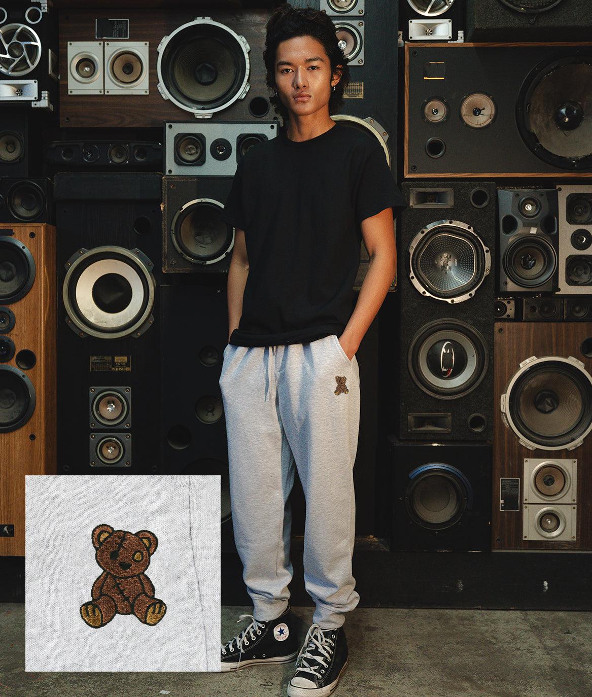 Teddy Bear Embroidered Mens Joggers - S - Riot Society