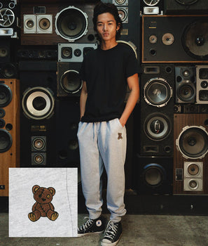 Teddy Bear Embroidered Mens Joggers - S - Riot Society