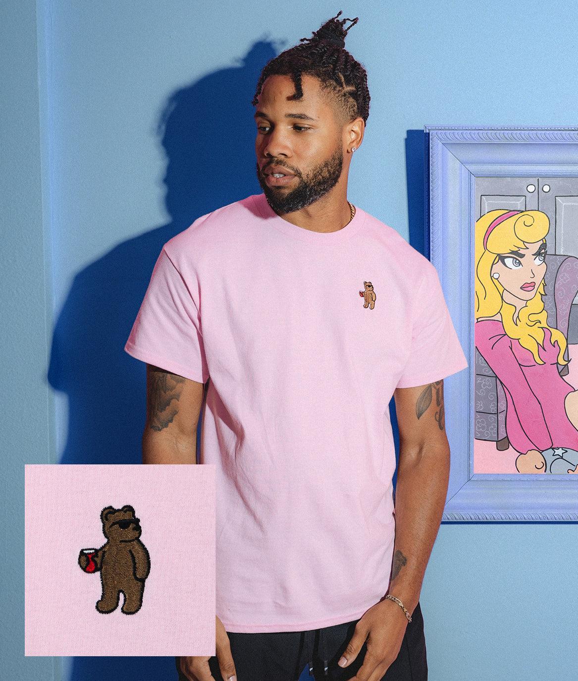 Riot Bear Embroidered Mens T-Shirt - S - Riot Society