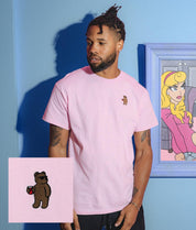 Riot Bear Embroidered Mens T-Shirt - S - Riot Society