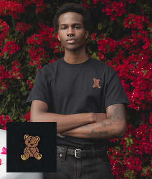 Teddy Bear Embroidered Mens T-Shirt - S - Riot Society