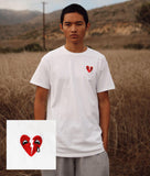 Broken Heart Tears Embroidered Mens T-Shirt - S - Riot Society