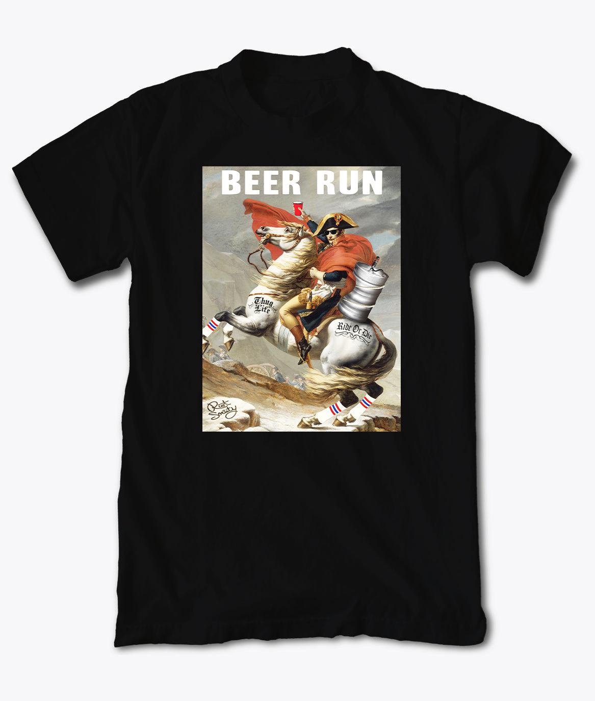 Beer Run Mens T-Shirt - S - Riot Society