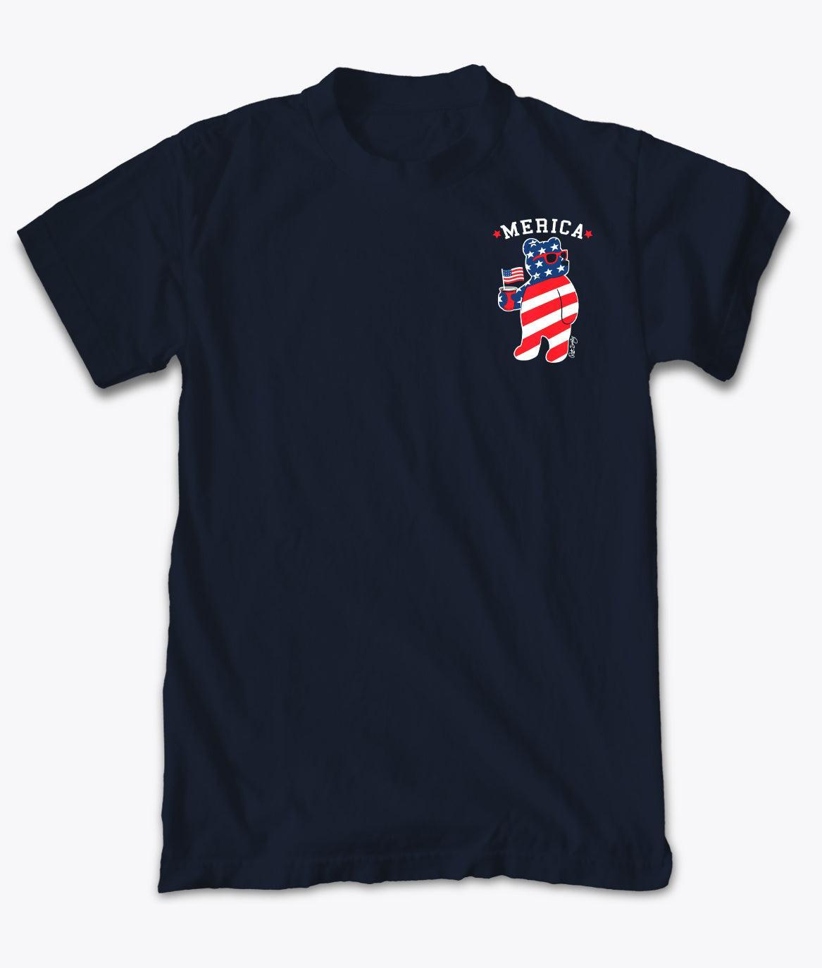 Merica Riot Bear Mens T-Shirt - S - Riot Society