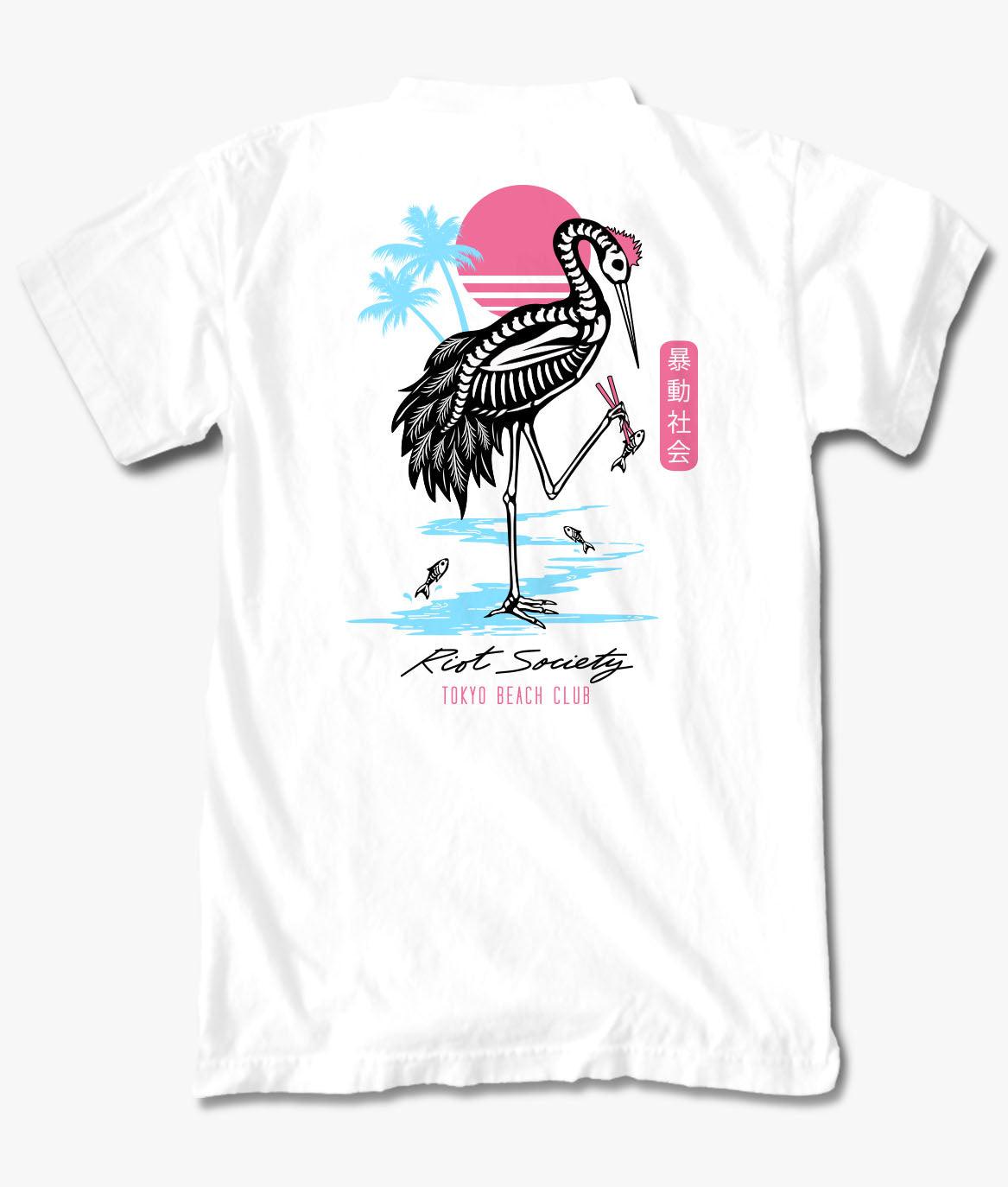 Crane Skeleton Tokyo Mens T-Shirt - S - Riot Society