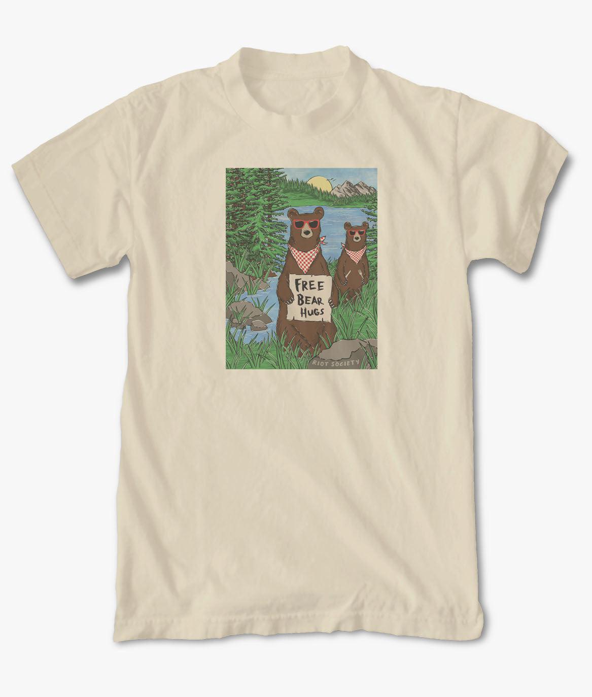Free Bear Hugs Mens T-Shirt - S - Riot Society