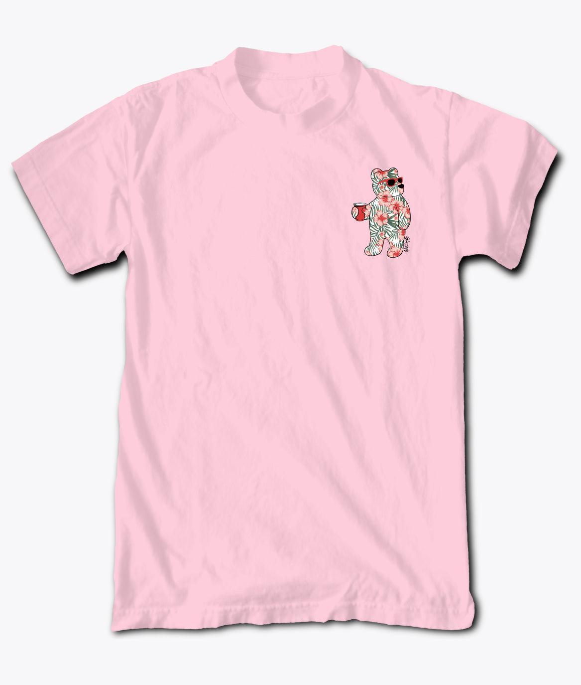 Tropical Hibiscus Bear Mens T-Shirt - S - Riot Society