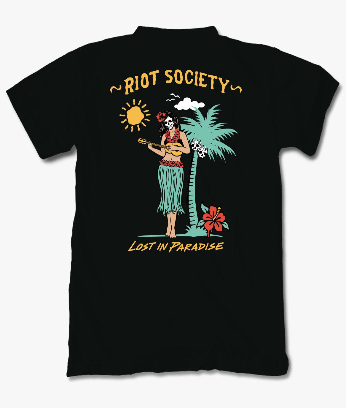 Lost in Paradise Hula Girl Mens T-Shirt - S - Riot Society