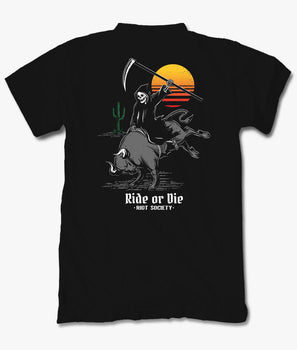 Ride or Die Bull Reaper Mens T-Shirt - S - Riot Society