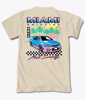 Miami Drifting Mens T-Shirt - S - Riot Society