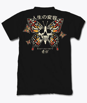 Butterfly Skull Mens T-Shirt - S - Riot Society
