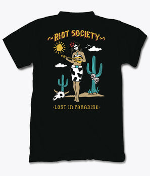 Lost in Paradise Cowgirl Mens T-Shirt - S - Riot Society