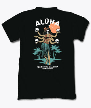 Aloha Hula Girl Permanent Vacation Mens T-Shirt - S - Riot Society