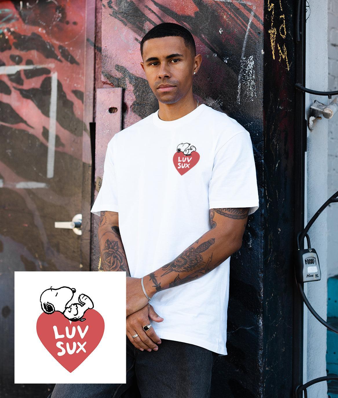 Peanuts Snoopy Luv Sux Mens T-Shirt - S - Riot Society