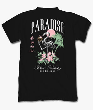 Skeleton Flamingo Paradise Beach Club Mens T-Shirt - S - Riot Society