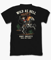 Wild As Hell Cowboy Skeleton Mens T-Shirt - S - Riot Society