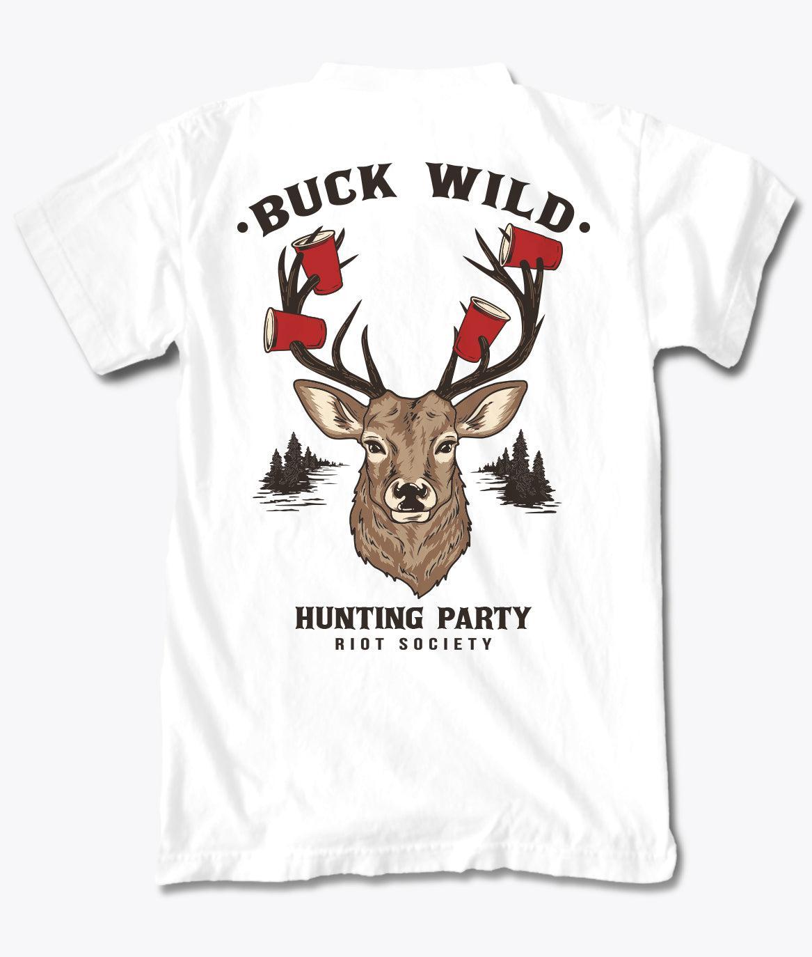 Buck Wild Deer Hunting Mens T-Shirt - S - Riot Society