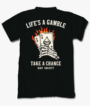 Life's a Gamble Burning Cards Mens T-Shirt - S - Riot Society