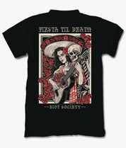 Fiesta Til Death Skeleton Poster Mens T-Shirt - S - Riot Society